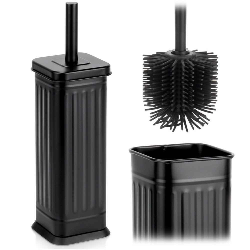 Artemis Artemis Szczotka Silikonowa Toaletowa Wc Pojemnik Stojak Ociekacz Czarna Łazienkowa
