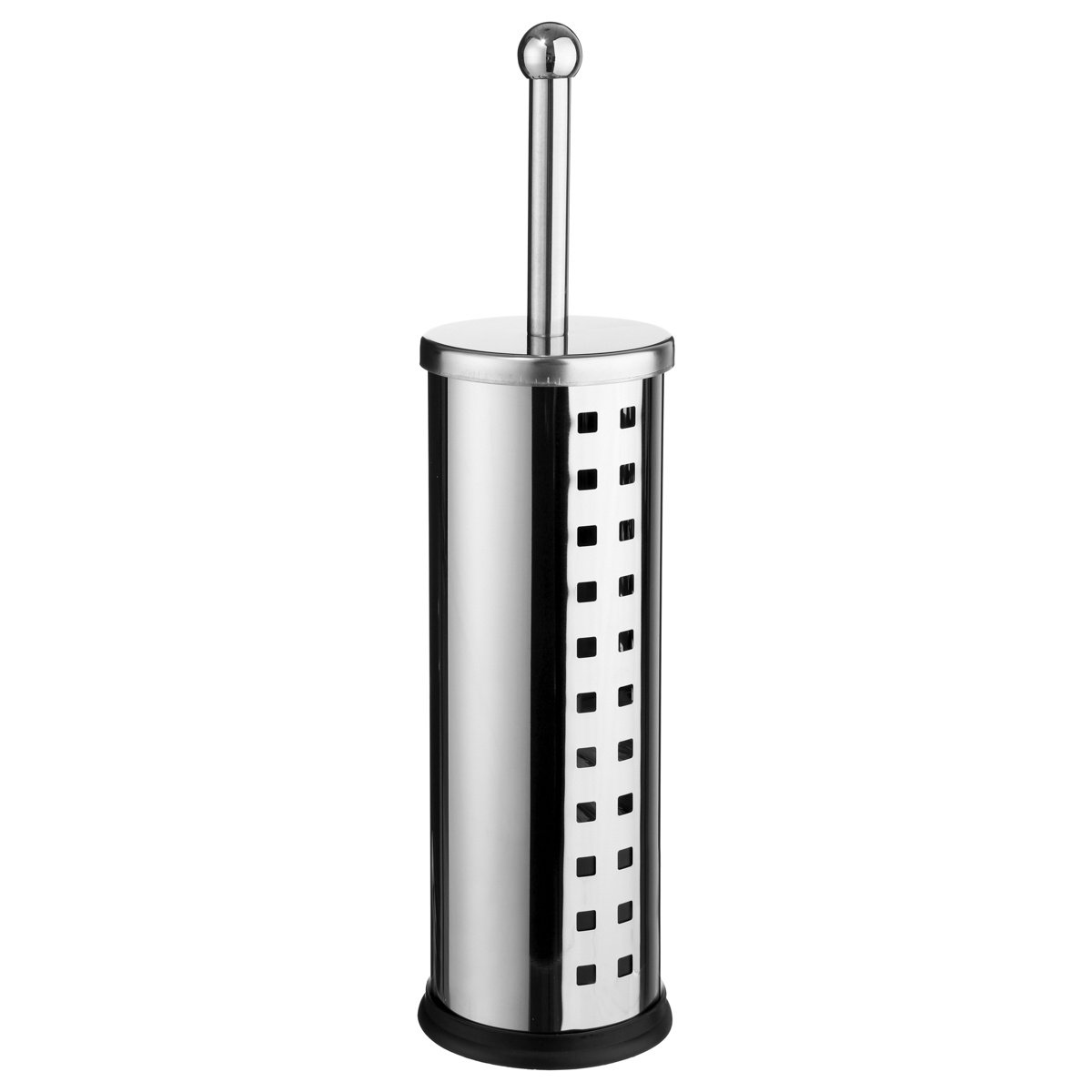 Szczotka toaletowa z perforowanym stojakiem 5FIVE SIMPLE SMART, srebrna, 38,8x10 cm