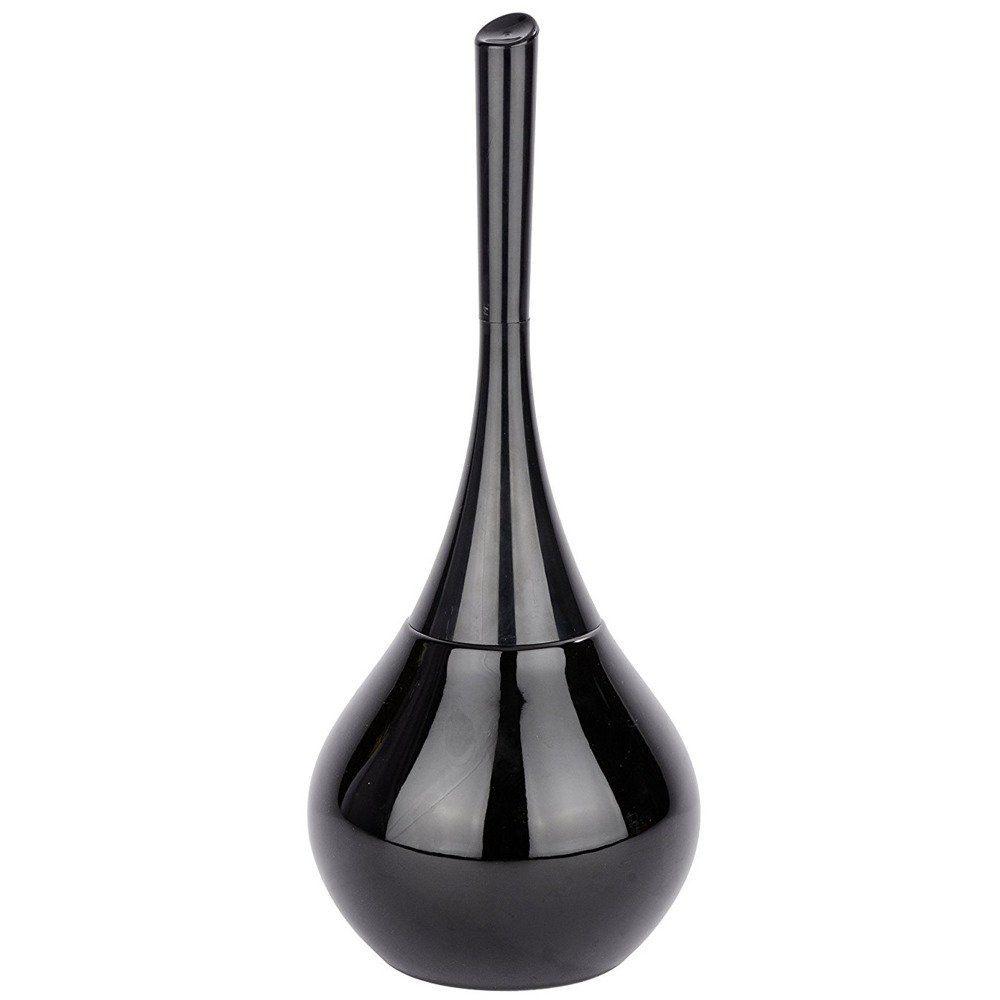 Szczotka WC z pojemnikiem WENKO Flakon Black, czarny, 17x40 cm