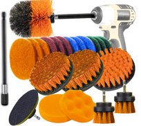 SZCZOTKI SPRZĄTAJĄCE NA WIERTARKĘ WKRĘTARKĘ CZYSZCZĄCE ZESTAW PADY 22 EL.