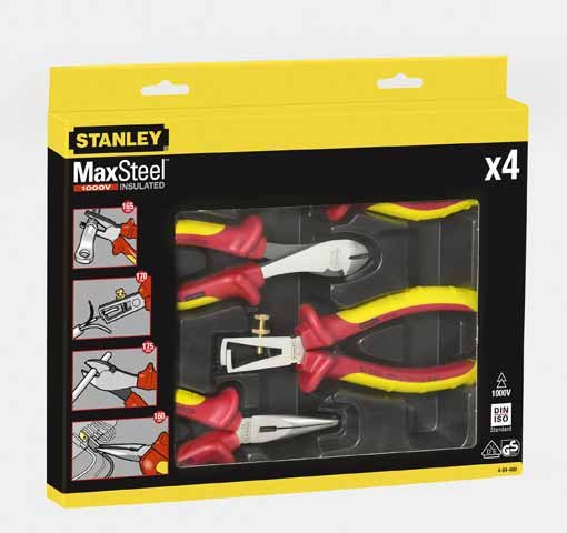 Szczypce STANLEY max stell vde, 165 mm, 4 szt