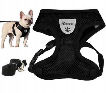 SZELKI BEZUCISKOWE DO MAŁEGO PSA KOTA + SMYCZ r. M - Reverse
