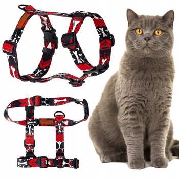 Szelki dla Kotka Spacerowe Regulowane GUARD S/M 20 mm wzór w kości uKory - Ukory