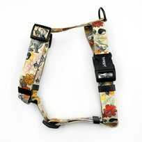 Szelki dla Psa Guard Forest Treasures dla średnich i większych psów, taśma 2,5 cm czarne okucia-M/L