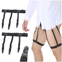 Szelki do koszuli męskie uniwersalne antypoślizgowe regulowane czarne