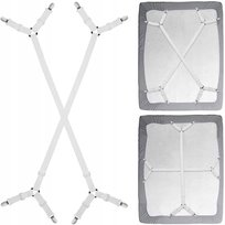 SZELKI DO PRZEŚCIERADŁA KLIPSY DO POŚCIELI 2SZT naciągacz do łóżka 58-280cm