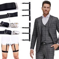 Szelki męskie do utrzymania koszuli uniwersalne wytrzymałe wygodne 2szt. nieniszczące koszuli garnitur eleganckie premium na wesele studniówkę przyjęcie spotkanie imprezę urodziny VORTEX
