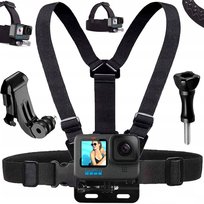 SZELKI OPASKA NA GŁOWĘ KASK UCHWYT DO KAMER SPORTOWYCH + SZELKI CHEST MOUNT DO GOPRO 12 11 10 9 8 7 6 5 4 DJI POCKET HERO OSMO ACTION 3 4 5 PRO DJI SJCAM POCKET DJI