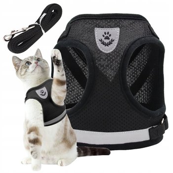 SZELKI SPACEROWE regulowane bezuciskowe dla kota psa ODBLASK + SMYCZ - S - EVI