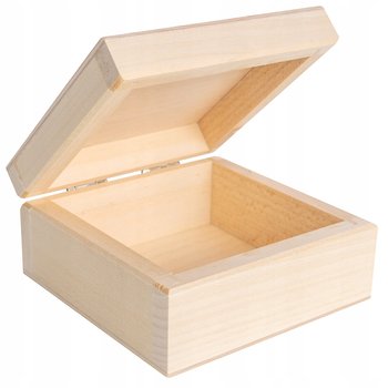 Szkatułka małe pudełko drewniane na biżuterię, zegarek, drobiazgi, prezent, decoupage 10x10x5cm - Creative Deco