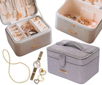 Szkatułka na biżuterię kolczyki pierścionki zegarki elegancka Peterson szary
