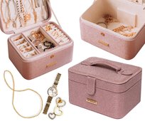 Szkatułka na biżuterię kolczyki pierścionki zegarki Peterson elegancka różowy