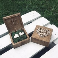 Szkatułka Pudełeczko Pudełko Na Obrączki Dąb 2