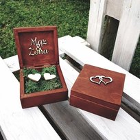Szkatułka Pudełeczko Pudełko Na Obrączki Mahoń 1