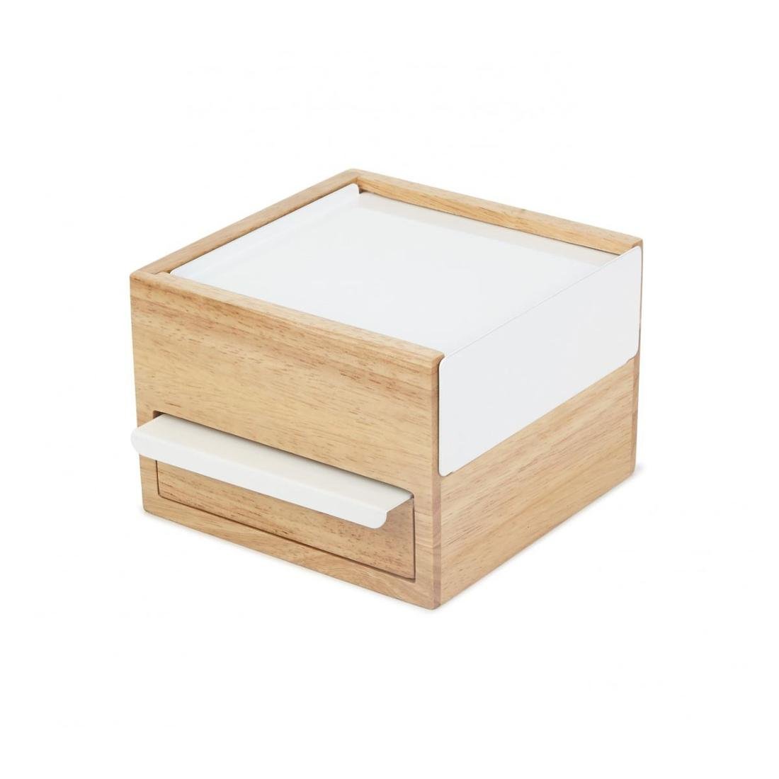 Szkatułka UMBRA Mini Stowit, beżowo-biała, 16,7x15,2x10,9 cm