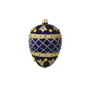 Szklana bombka dekoracyjna jajko SZAFIR jak w opisie - Wisan S.A.