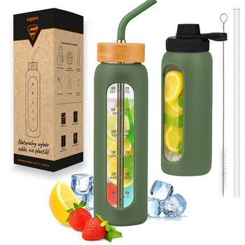 Szklana butelka na wodę z motywacją miarką z 2 słomkami bidon z ustnikiem - Inna marka