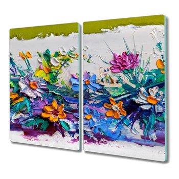 Szklana deska 2x30x52 Malarstwo kwiaty z nadrukiem, Coloray - Coloray