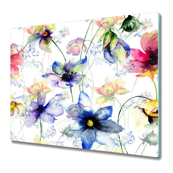 Szklana Deska Kuchenna ze Wzorem 60x52 cm - Letnie polne kwiaty - Coloray