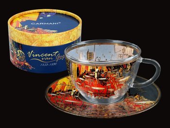 Szklana filiżanka ze spodkiem - V. Van Gogh. Taras kawiarni w nocy (CARMANI) - Carmani