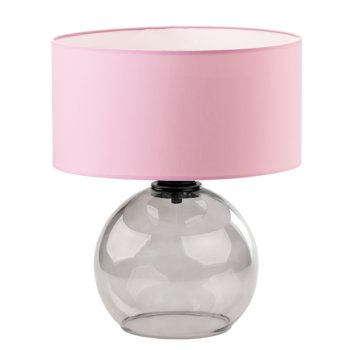 Szklana lampka nocna do pokoju dziecięcego LUTON, różowy - LYSNE