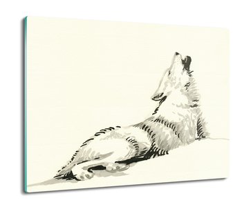 szklana osłona kuchenna Wyjący wilk rysunek 60x52, ArtprintCave - ArtPrintCave