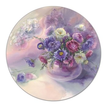 Szklana podstawka kuchenna Kwiaty w wazonie fi40, Coloray - Coloray