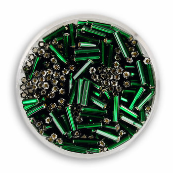 Szklane patyczki, ciemnozielone, 6 mm, 15 g