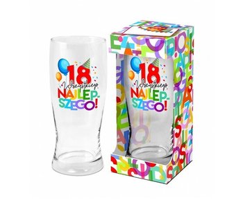 Szklanka do piwa urodzinowe literki na 18 urodziny - Bgtech