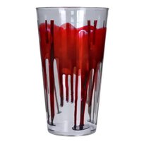 Szklanka KUBEK przezroczysta Zakrwawiona Sztuczna Krew 15cm 400ml HALLOWEEN