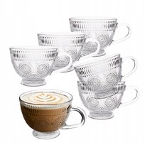 SZKLANKI DO KAWY LATTE HERBATY FILIŻANKI ZESTAW 6x