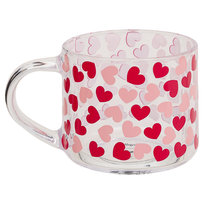 Szklany kubek, Walentynki, serduszka, 350 ml
