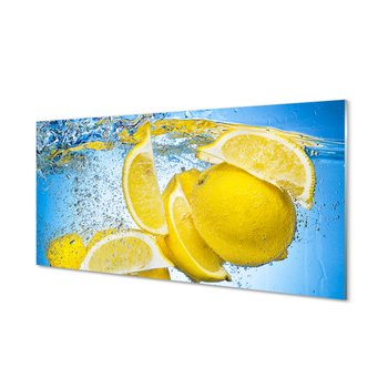 Szklany obraz TULUP grafika Cytryny w wodzie, 100x50 cm cm - Tulup