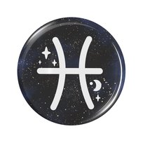 Szklany okrągły magnes na lodówkę Astronomia Znak Zodiaku Ryby
