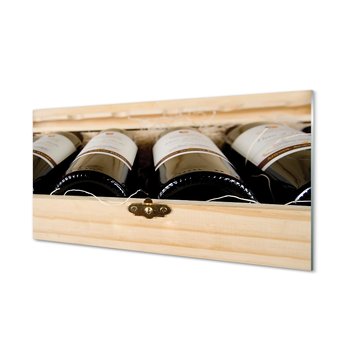 Szklany panel + klej Butelki wina w pudełku 120x60 - Tulup