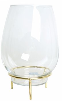 Szklany wazon na kwiaty DUWEN Bramw, złoty, 25 cm - Duwen