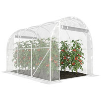 Szklarnia Outsunny ok. 3 x 2 x 2 m, szklarnia foliowa z uchwytem do zwijania, drzwi na zamek błyskawiczny, słupki podporowe, przedłużone krawędzie, PE 150 g/m², przezroczysta