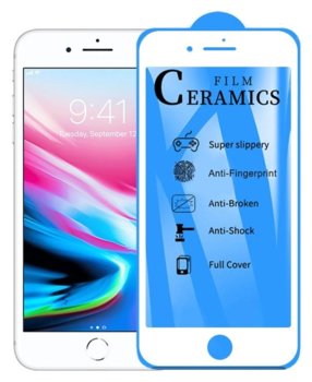 Szkło Ceramiczne Iphone Se 2022 / Se 2020 / 7 / 8 Hybrydowe 9D Ceramic Białe - Inny producent