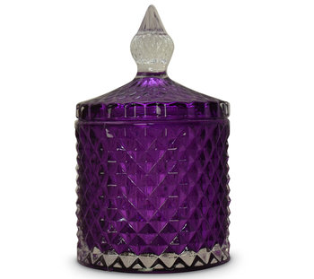 Szkło do świec - kryształowy pojemnik 600 ml od Candle by Visha - fioletowy - Pozostali producenci