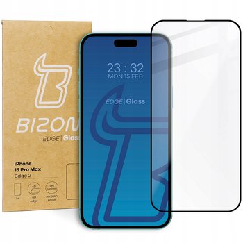 Szkło hartowane Bizon Glass Edge 2 do iPhone 15 Pro Max, czarne - Bizon