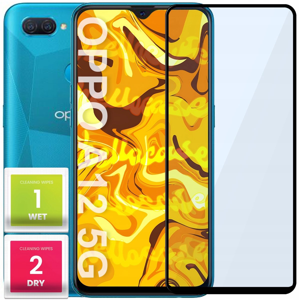 SZKŁO HARTOWANE DO OPPO A12 5G PEŁNE NA CAŁY EKRAN SZKIEŁKO OCHRONNE SZYBKA