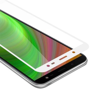 Szkło Hartowane Do Samsung Galaxy J8 2018 w PRZEZROCZYSTY Z BIAŁYM Folia pancerna Ochronny Tempered Glass Cadorabo - Cadorabo