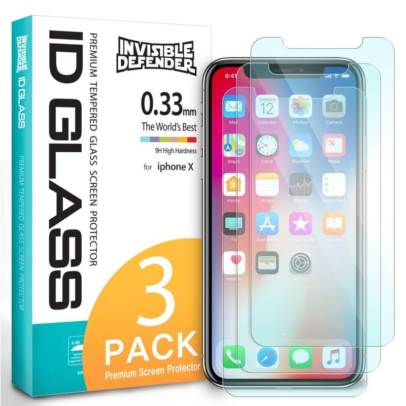 Szkło hartowane na Apple iPhone X/Xs RINGKE Invisible Defender, 3 szt.