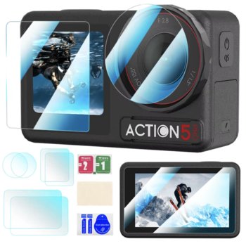 Szkło Hartowane Na Obiektyw i Ekran do DJI OSMO Action 5 PRO - 6 szt. - BRDRC