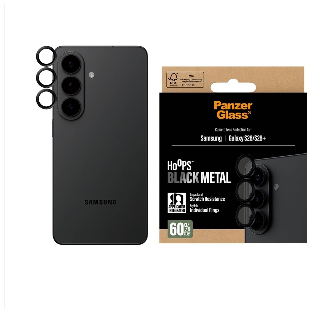PANZERGLASS Szkło hartowane na obiektyw PanzerGlass Hoops Lens Protector do Galaxy S26 / S26+ czarny