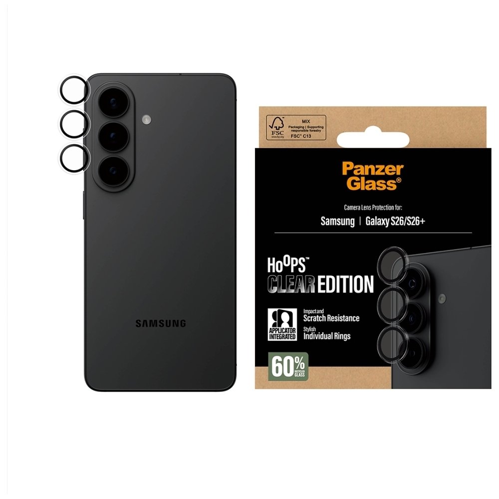 PANZERGLASS Szkło hartowane na obiektyw PanzerGlass Hoops Lens Protector do Galaxy S26 / S26+ przezroczysty