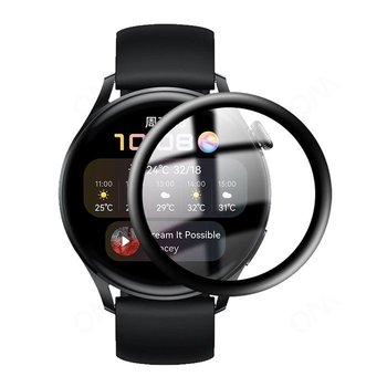 Szkło Hybrydowe Full Glue 5D Do Huawei Watch 3 46Mm Czarny - Bestphone