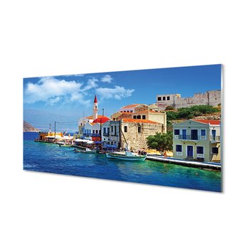 Szkło lacobel Grecja Wybrzeże góry morze 120x60 cm - Tulup