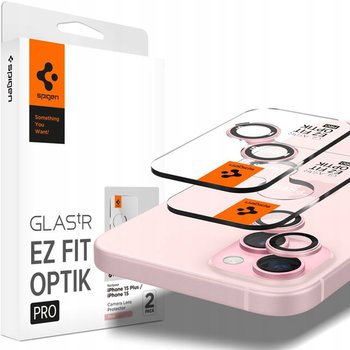 Szkło na aparat Spigen Glas.tR Ez Fit Optik Pro 2-Pack do iPhone 15 / 15 Plus / 14 / 14 Plus, różowe - Spigen