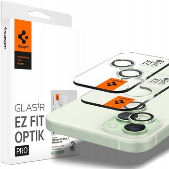 Szkło na aparat Spigen Glas.tR Ez Fit Optik Pro 2-Pack do iPhone 15 / 15 Plus / 14 / 14 Plus, zielone - Spigen